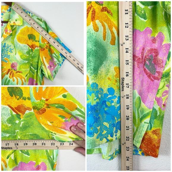 Jams World Summer Garden Floral Hawaiian Shirt Women’s L 100% Rayon - Picture 5 of 9